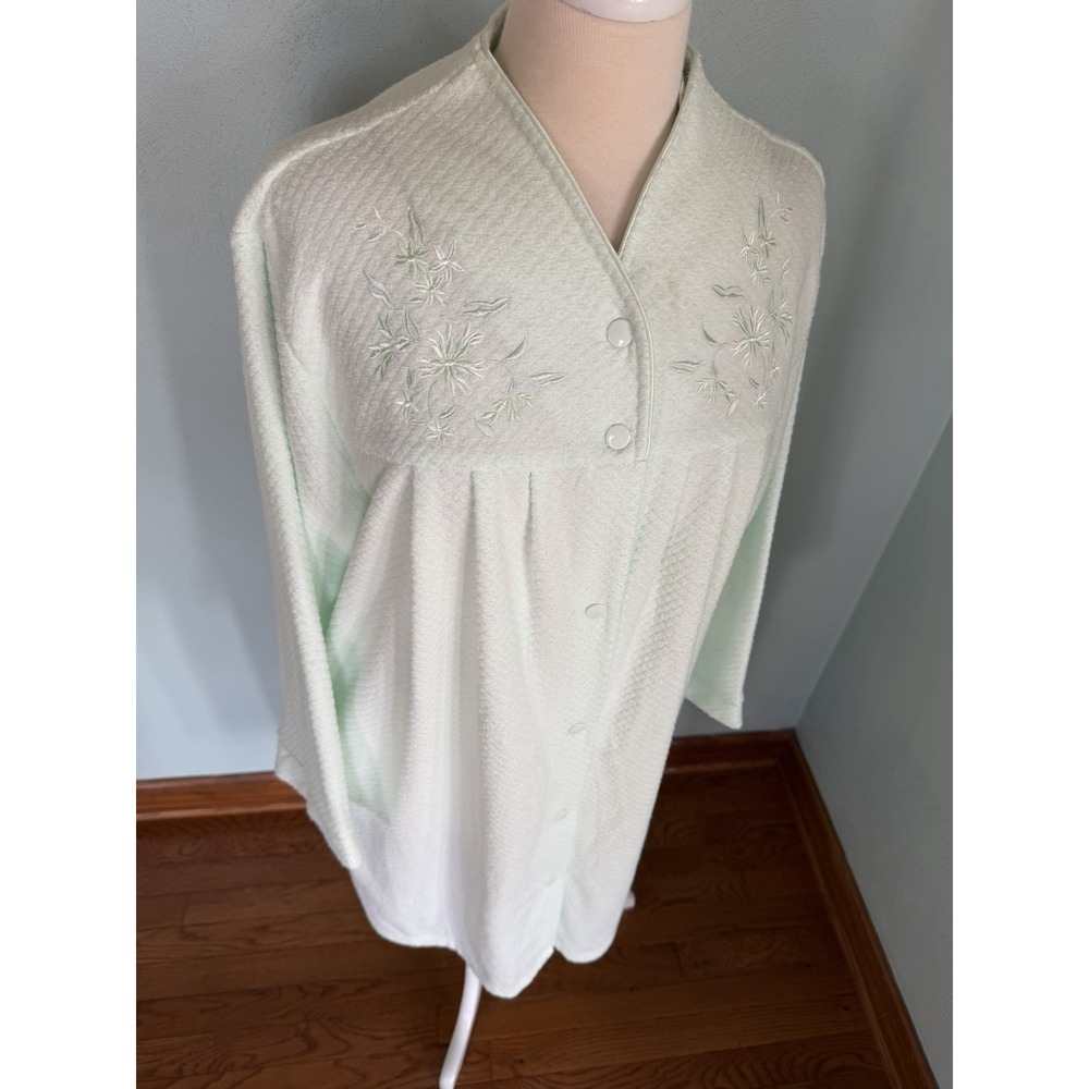 Vintage Miss Elaine Heavenly Bodies Sleepwear Robe Snap Closure Nightgown‎ Sz L - Picture 2 of 7